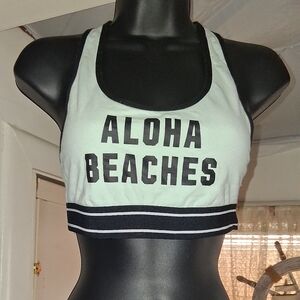 PINK Victoria's Secret Aloha Beaches Crop Top - Black and White
